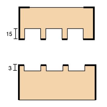 溝加工形状一覧　3本溝の画像